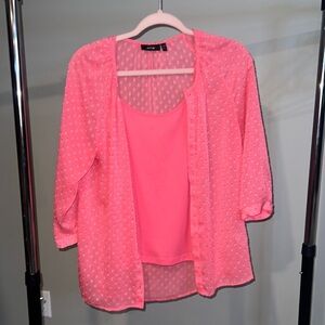 1Double layer apartment nine sheer top with Cami